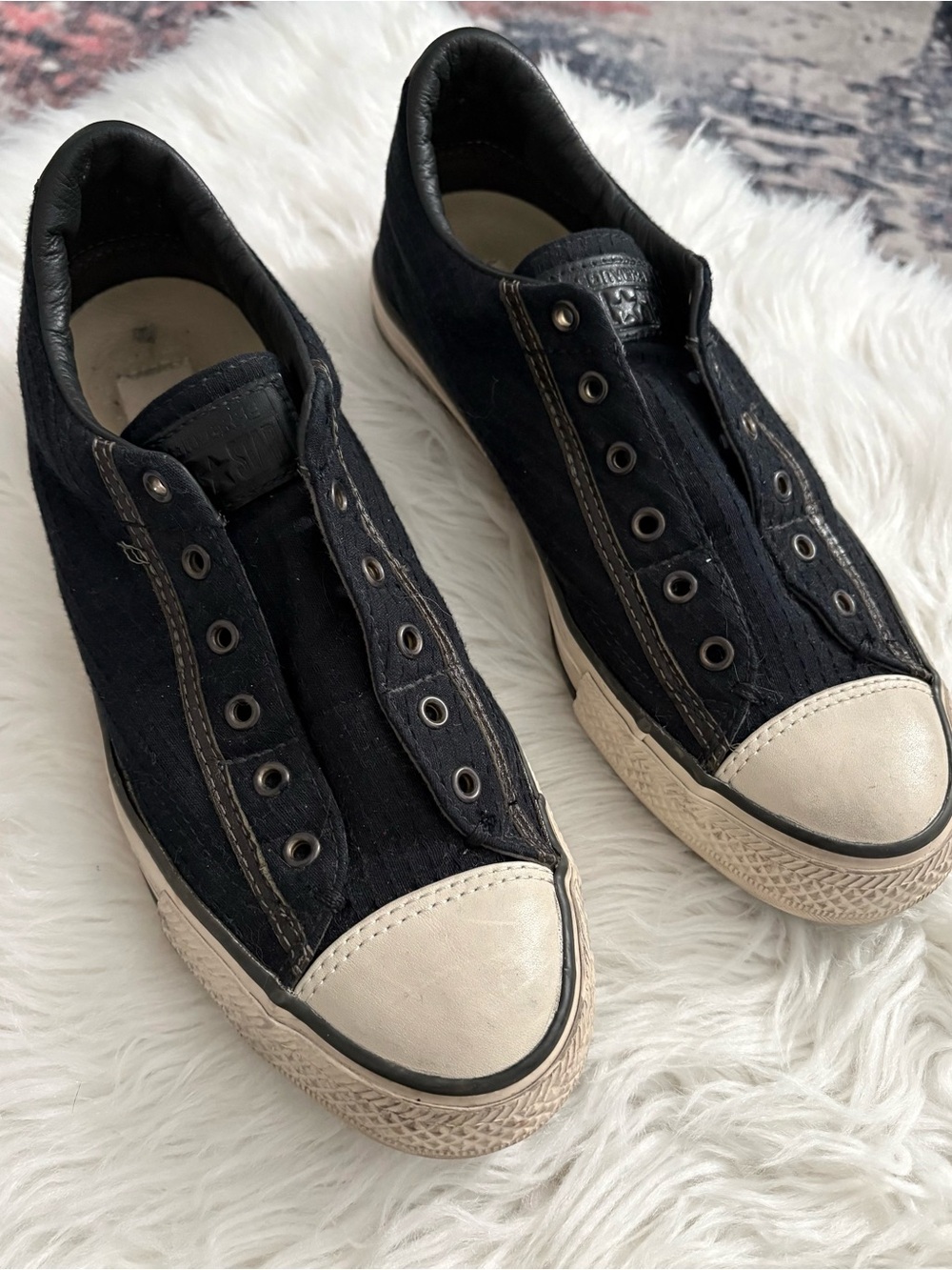 Converse x John Varvatos Black Low-Top Sneakers, M6/W8 EUC